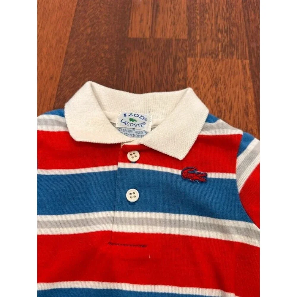 vintage Izod Lacoste striped polo baby bodysuit Made in USA